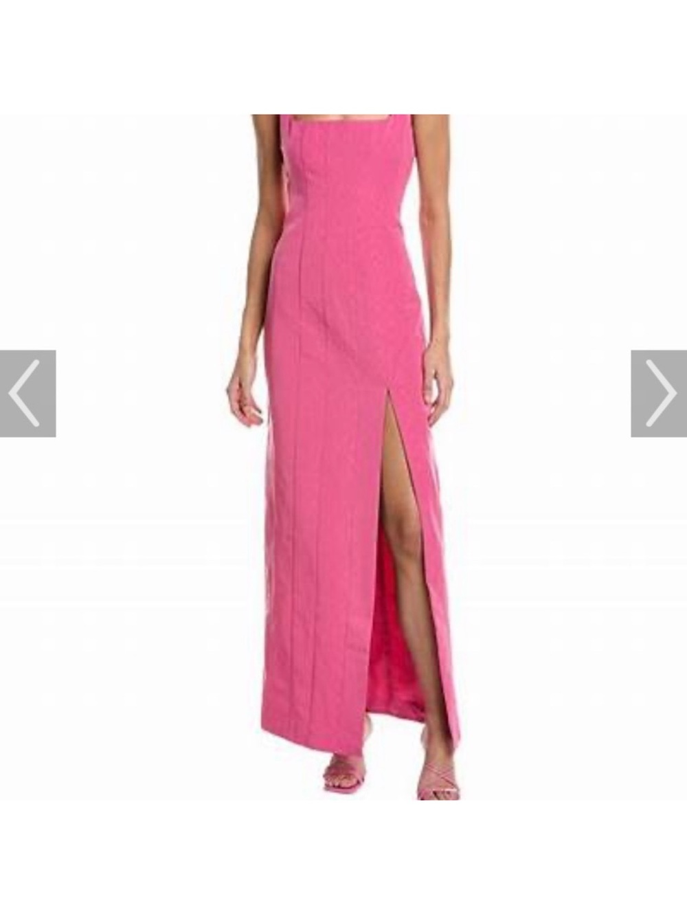NWT STAUD PORTRAIT Pink Square-Neck Maxi Dress with Front Slit